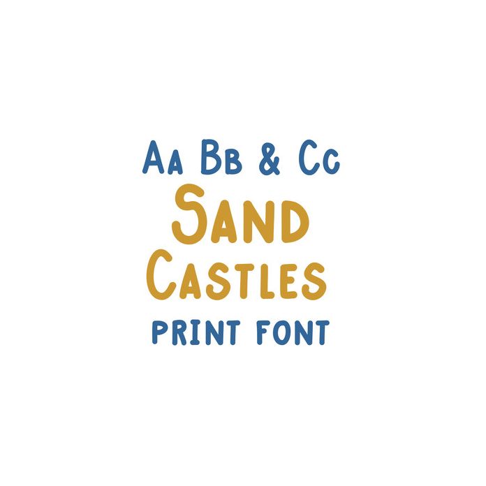 sand castles print font