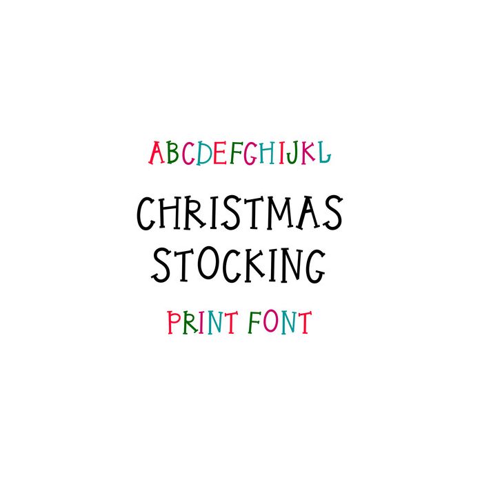 Stocking Font christmas stocking print font