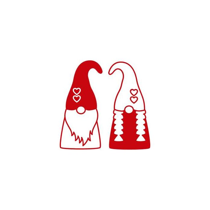 valentine gnome couple outline