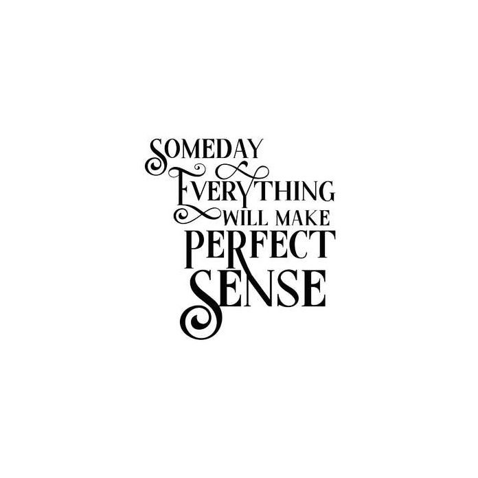 someday everything will make perfect sense