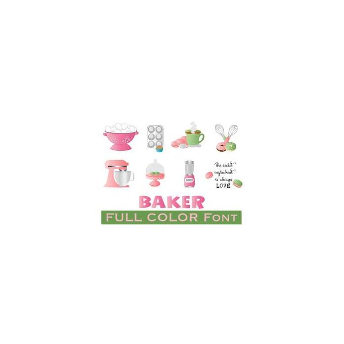 full-color baking dingbats font