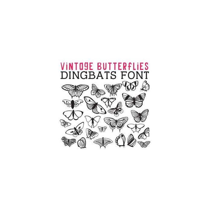 cg vintage butterflies dingbats