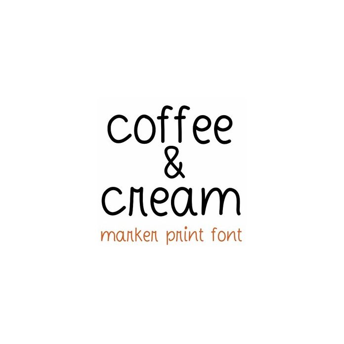 coffee and cream marker print font