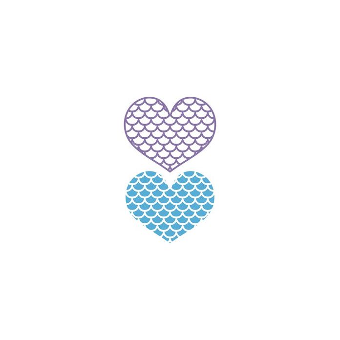 Ag Sterling Silver Mermaid Scales Heart Charm main image 0