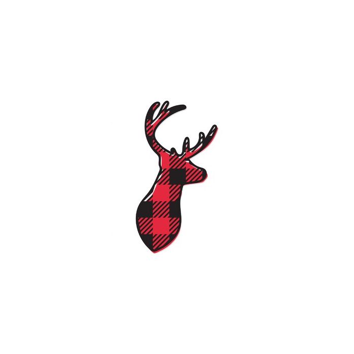 Plaid Deer Head|395500