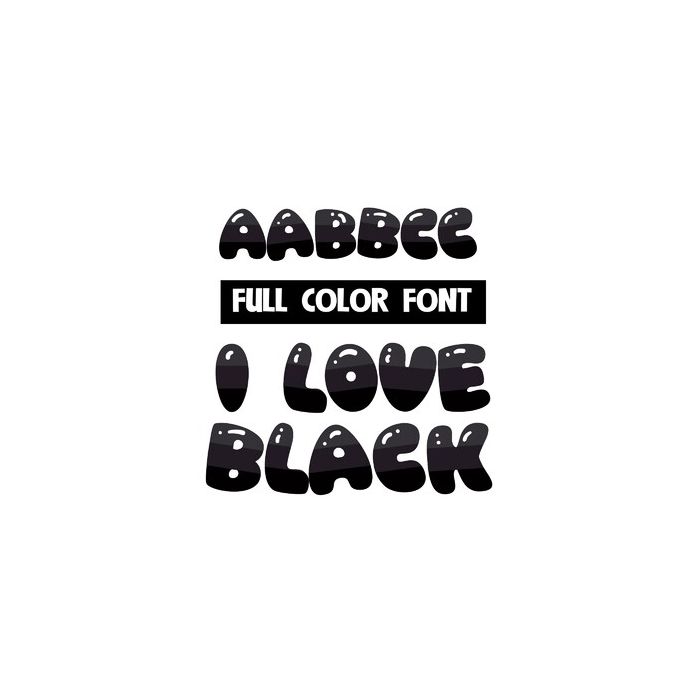I Love Black Color Font
