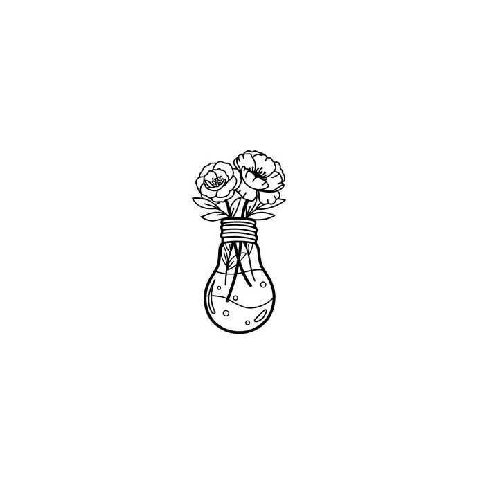 Wild Flowers in Lightbulb Line Art410305