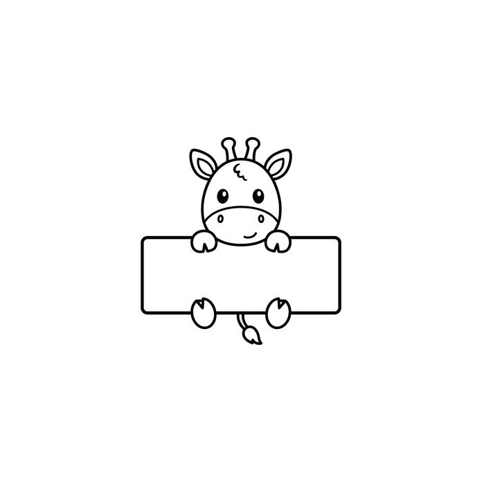 Giraffe Name Tag