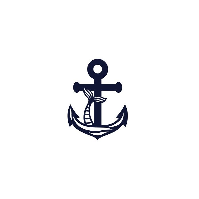 Anchor and mermaid tail