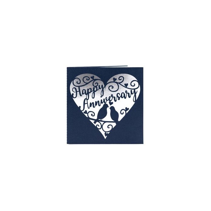 Happy Anniversary Love BIrds Heart Card with Insert Cutting File|452266