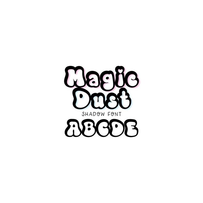 BFC Magic Dust Shadow Retro Bubble Layered Cute Font|456756