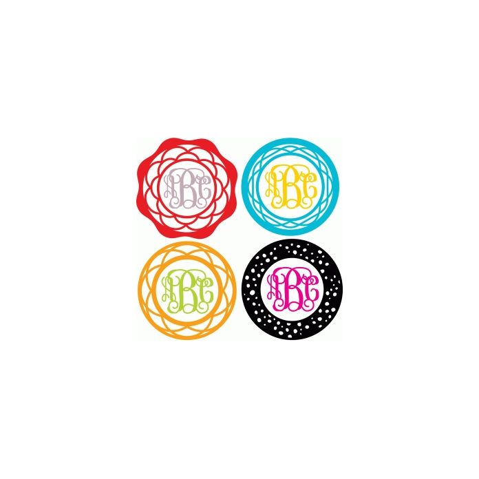 round monogram frames