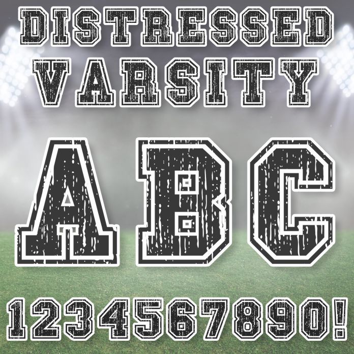 Distressed Varsity Sports Font|D-1247428