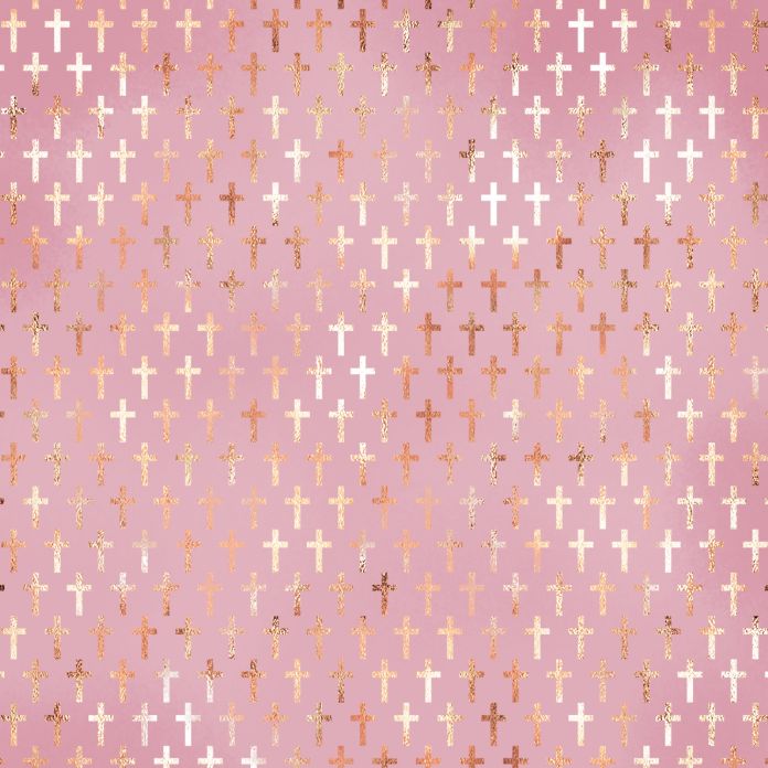 Lilac And Gold Foil Cross Background