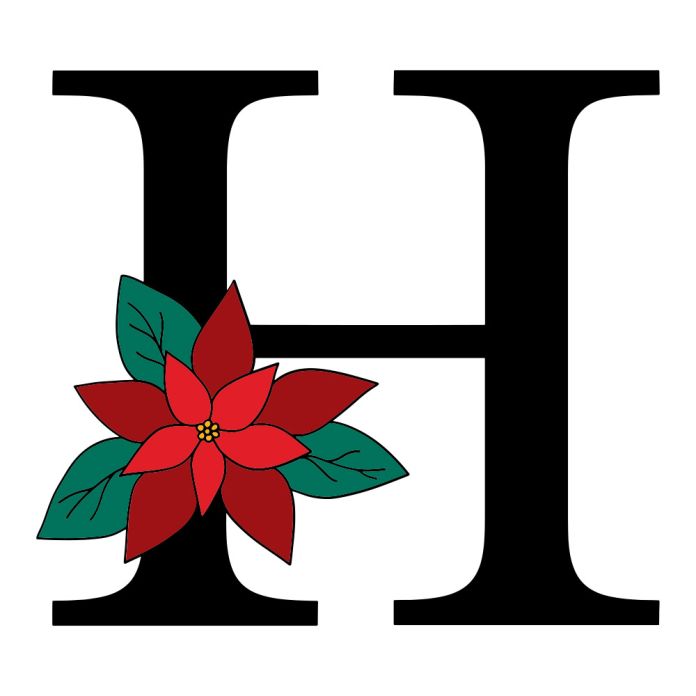 H Poinsettia Monogram