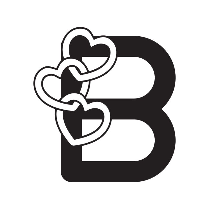 Letter B with hearts|D-1243528