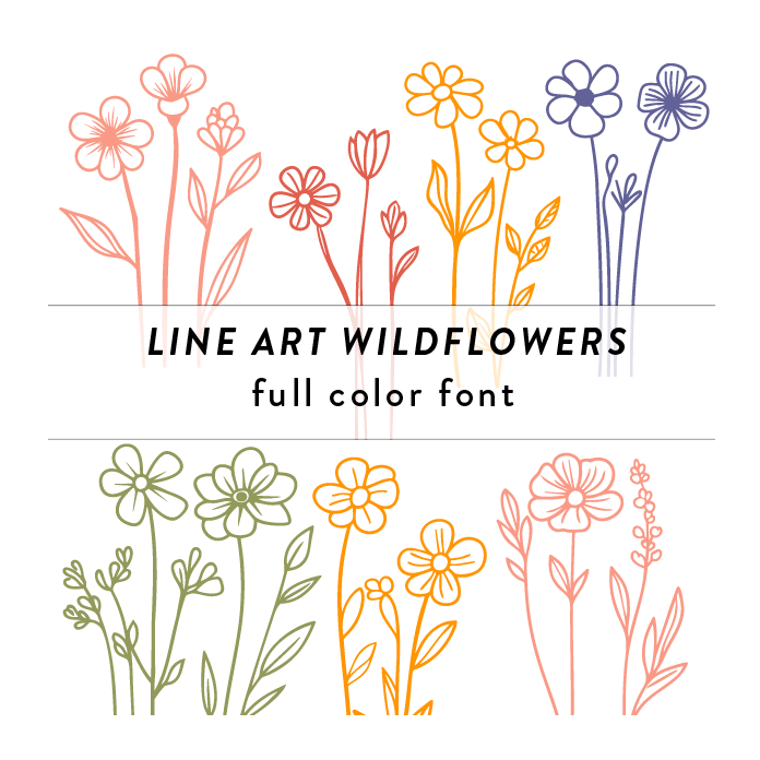 Line Art Wildflowers|D-1262527