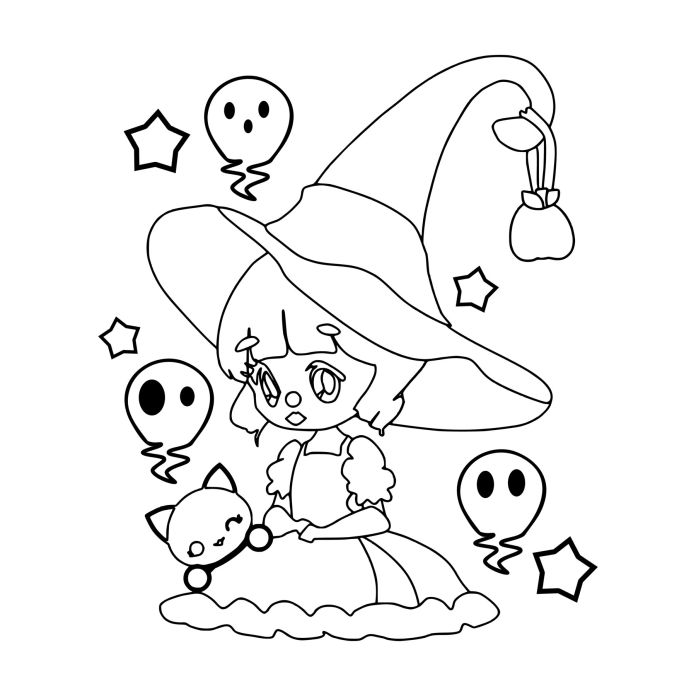 Paper Doll Little Witch Coloring Page