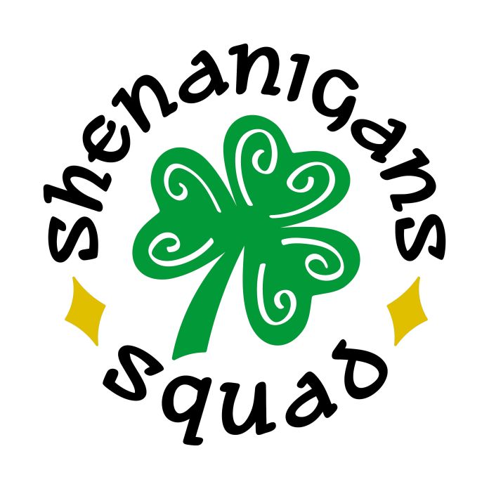 Shenanigans Squad with Shamrock Silhouette Design Cut FileD1248571