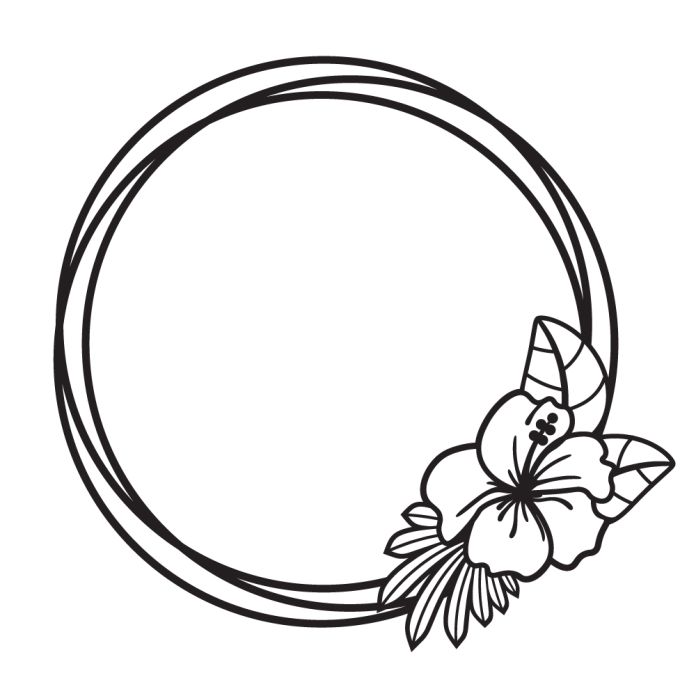 Hibiscus Round Frame