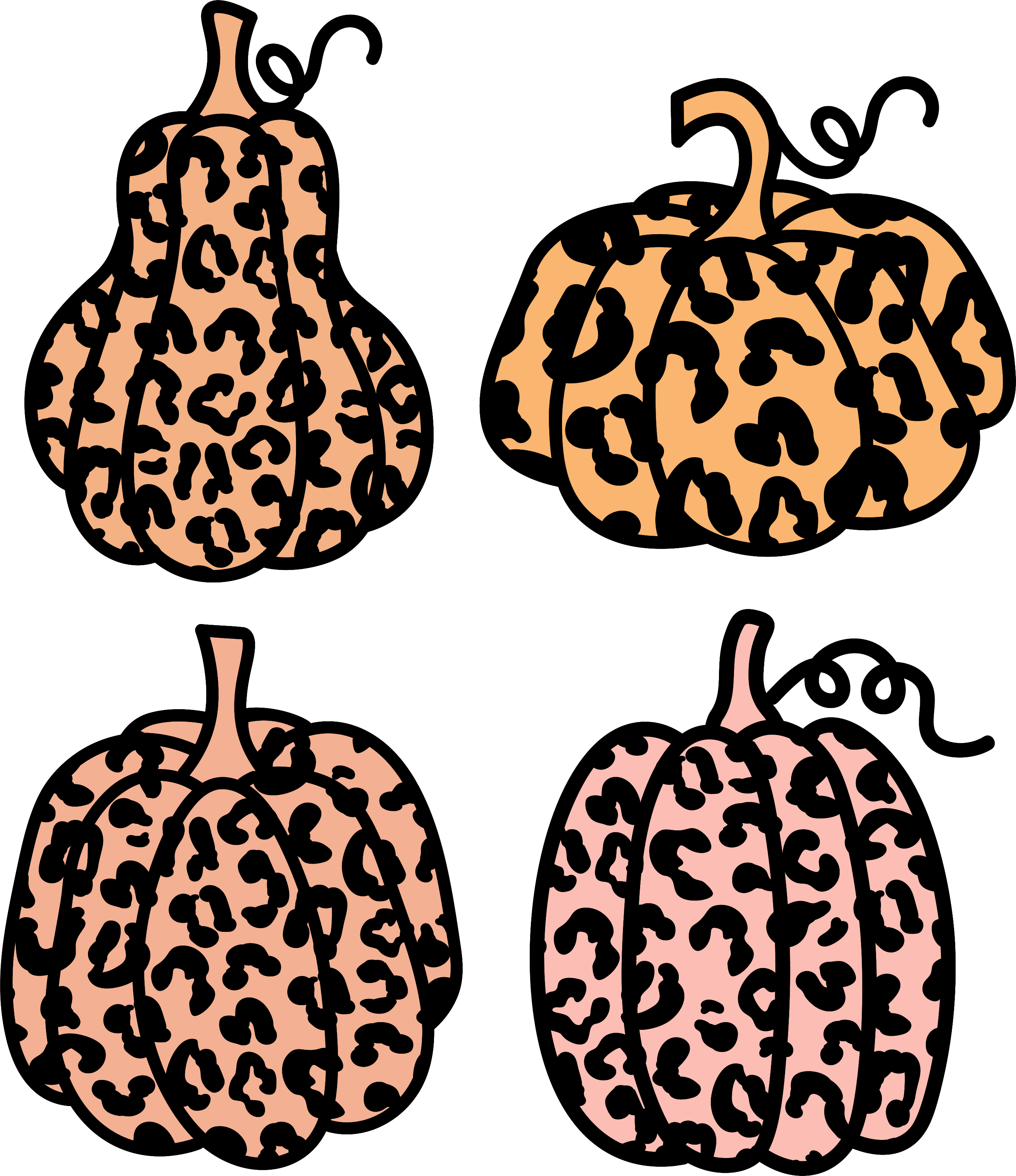 Pumpkin Leopard Print good monogram M